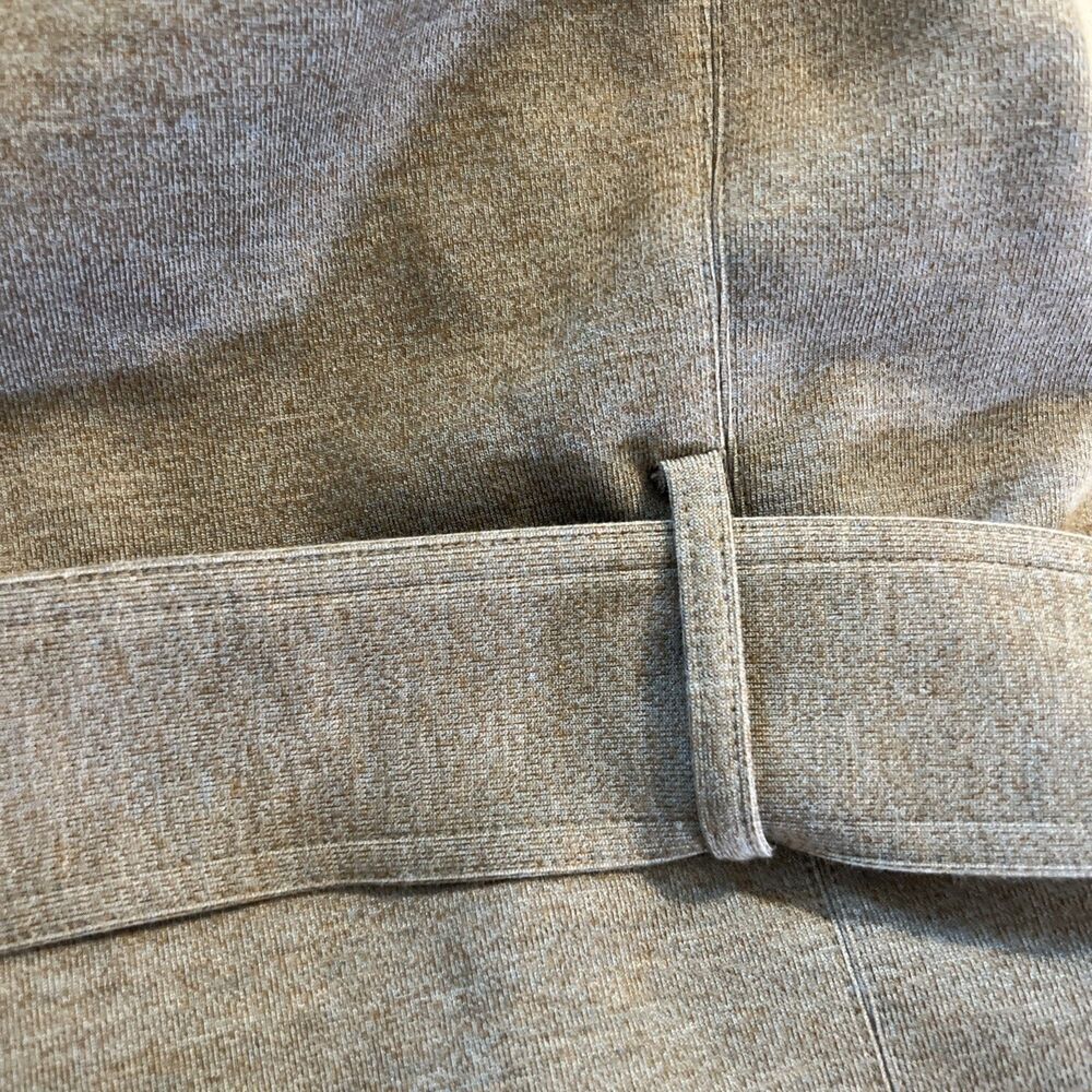 Uniqlo U Chester Beige Belted Stretch Jersey Duster Long Coat Size L Minimalist - Picture 9 of 16